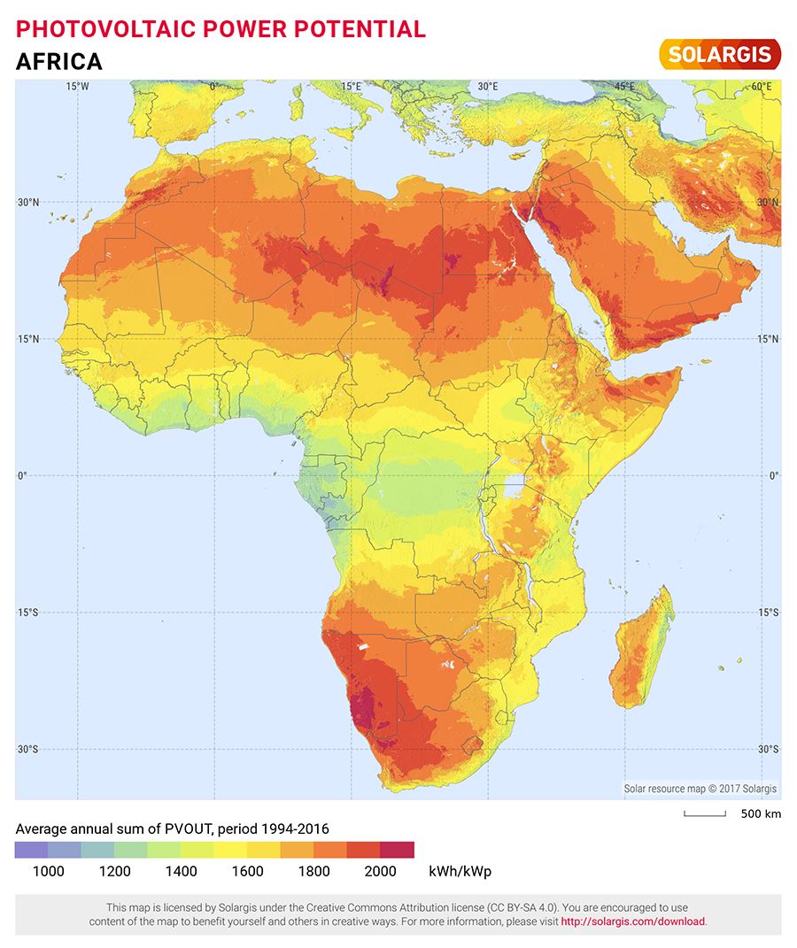 Solar resource maps of Africa 900